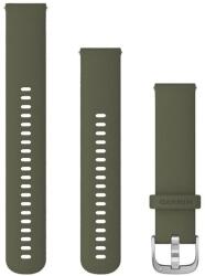 Garmin Vivomove 3 óraszíj 20mm mohazöld szilikon ezüst csat (Quick Release) (010-12924-11)
