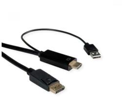 Roline HDMI DisplayPort 1.2/1.2a Átalakító Fekete 2m 11.04. 5992 (11.04.5992)