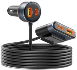 ORICO Autós töltő hosszabítóval 2xUSB-2xUSB-C fekete (CC-98AC-BK-BP)