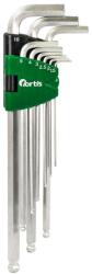 Fortis Set chei hexagonale in L cu cap sferic Fortis, lungi, 1.5-10mm, 9 piese (4317784729468) - bricolaj-mag Cheie imbus