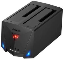 FIDECO 2.5″/3.5″ SATA HDD USB 3.2 dokkoló/klónozó állomás fekete (YPZ220B)