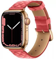 HOCO WA18 Bőr pótszíj Apple Watch 1-6 / SE (42 / 44 mm) / Watch 7-8 (45 mm) / Watch Ultra (49 mm) gyémánt minta rózsaszín (137672)