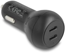 Delock Autós töltő 2 x USB C 40W fekete (64330)