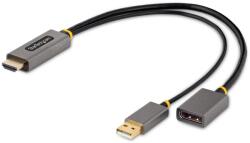 StarTech HDMI + USB DisplayPort 1.2/1.2a Átalakító Fekete 30cm 128-HDMI-DISPLAYPORT (128-HDMI-DISPLAYPORT)