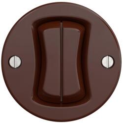 Kliklap - Comutator dublu retro scări fără ramă nr. 6+6 maro (KA0031)