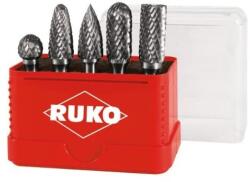 RUKO - Set 5 freze biax de carbura de wolfram cu cutie [116004] (116004) - bricolaj-mag