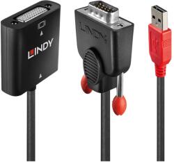 Lindy VGA/D-Sub + USB DVI-D Átalakító Fekete 10cm 38184 (38184)