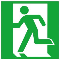  Indicator de evacuare din aluminiu 200x200mm iesire de urgenta, stanga, fotoluminiscent [4044589004796] (4044589004796)
