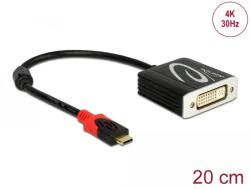 Delock USB 3.0 Type C DVI-D Átalakító Fekete 20cm 61213 (61213)