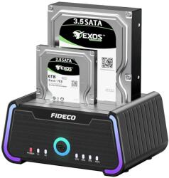 FIDECO 2.5″/3.5″ SATA HDD/SSD USB-C 3.0 dokkoló/klónozó állomás fekete (YPZ230R)