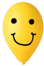  Léggömb, 30 cm, smiley, sárga (PT11PRSMLS) (PT11PRSMLS)