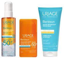 Uriage - Set Uriage Bariesun Protectie solara si ingrijire dupa plaja - Apa solara SPF 50+ 200 ml, Stick solar invizibil SPF 50+ 18 g, Balsam reparator dupa plaja, 150 ml