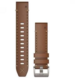 Garmin Marq óraszíj 22mm barna olasz bőr ezüst csat (QuickFit) (010-12738-04)