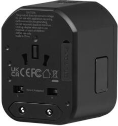 VOLKANO Worldwide Series utazó töltőadapter PD 20W + QC (VK-8018-BK[V2]) - ipon
