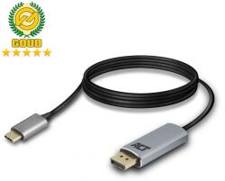 Act Connectivity USB 3.0 Type C DisplayPort 1.2/1.2a Átalakító Fekete 1.8m AC7035 (AC7035)