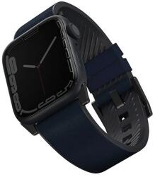 UNIQ Straden vízálló bőr Apple Watch szíj 49/45/44/42MM kék (UNIQ 45MM STRABLU)