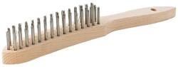 FORTIS - Perie manuala din sarma pentru inox, 4 randuri, 0.3mm [4317784789615] (4317784789615) - bricolaj-mag