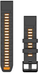 Garmin Óraszíj 22 mm grafit/narancs szilikon (QuickFit) (010-13392-05)