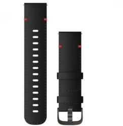 Garmin Vívoactive 4 óraszíj 22mm fekete bőr szürke csat (Quick Release) (010-12932-25)