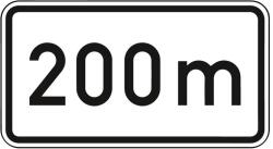  Indicator "200m", 231x420x2mm, calitate RAL RA2 [4251783606620] (4251783606620)