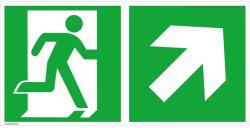  Indicator de evacuare din aluminiu 300x150mm iesire de urgenta pe dreapta, sageata in sus [4044589360687] (4044589360687)