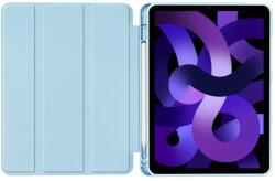  ZONE TP SC Pen Holder Hybrid Smart Case mappa tok közepesen ütésálló érintőceruza tartó érintőceruza nélkül átlátszó hátlap Apple iPad Air (2020 / 2022) / iPad Air 11 (2024) világoskék