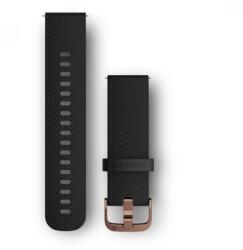 Garmin Vivomove HR óraszíj 20mm fekete szilikon rózsa arany csat (Quick Release) S/M (010-12691-03)