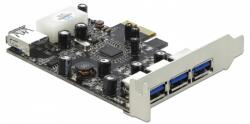 Delock PCI Express Kártya - 3 x külső + 1 x belső USB 3.0 A típusú hüvely (89281)
