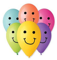  Léggömb, 30 cm, smiley, vegyes színek (PTGS11012780) (PTGS11012780)