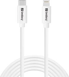 Sandberg USB 2.0 Type C Lightning Töltő/adat Fehér 2m 136-59 (136-59)