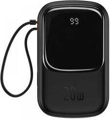 Baseus Qpow Pro Power Bank 20000mAh 20W USB-C + USB-C kábel fekete (PPQD060201)