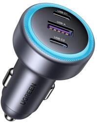 UGREEN EC307 Autós töltő 2x USB-C 1xUSB 30W fekete (45843)
