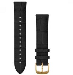 Garmin Vivomove 3 óraszíj 20mm fekete bőr 24K arany PVD csat (Quick Release) (010-12924-22)
