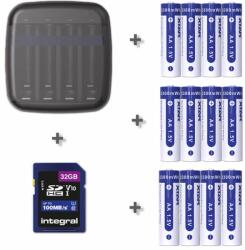 XTAR BC4 töltő + 12 x AA 2000mAh 1.5V Li-ion akkumulátor + 32 GB SD kártya