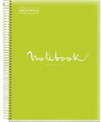 Miquelrius Emotions Spirálfüzet A4 PP 5x24 lapos vonalas lime (A152381322)