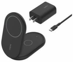 Belkin Boost Charge 2in1 Mágneses vezeték nélküli töltőállvány Qi2 15W fekete (WIZ028VFBK)