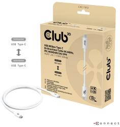 Club 3D USB 4.0 Type C Összekötő Fehér 1.2m CAC-1572 (CAC-1572)