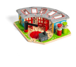 Bigjigs Toys Fűtőház öt beállóval (BJT192)
