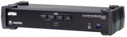 ATEN 4-Port USB 3.0 4K HDMI KVMP Switch with Audio Mixer Mode CS1824