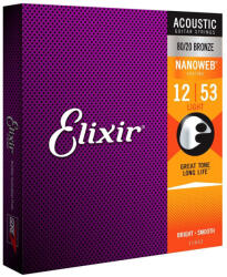 Elixir 11052 Nanoweb 80/20 Bronze 12-53 Light (EL-11052)