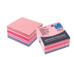 Info Notes Jegyzettömb öntapadó, 75x75mm, 400lap, pasztell fehér, pink, lila (5654-69) (5654-69)