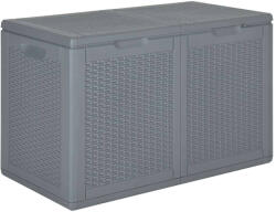 vidaXL szürke PP rattan kerti tárolóláda 180 L (VD364060)