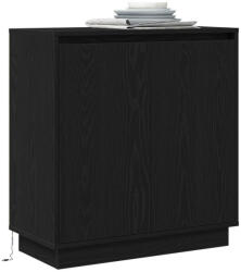 vidaXL Oldalszekrény LED-fénnyel, Fekete Tölgy, 71x34, 5x75 cm, Mérnöki Fa (VD869643)