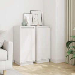 vidaXL 2 db fehér tömör fenyőfa tálalószekrény 31, 5 x 34 x 75 cm (VD813353)