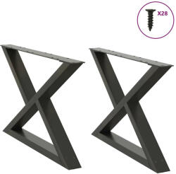 vidaXL 2 db antracitszürke acél dohányzóasztal láb 70 x (42-43, 3) cm (VD4012714)