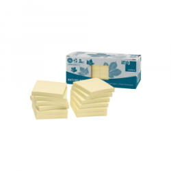 Info Notes Jegyzettömb öntapadó, 75x75mm, 12x100lap, újrahasznosított 5654-11 , sárga (5654-11BOX)