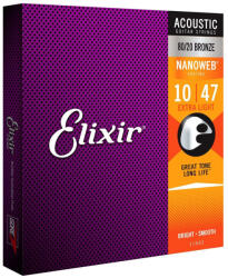 Elixir 11002 Nanoweb 80/20 Bronze 10-47 Extra Light (EL-11002)
