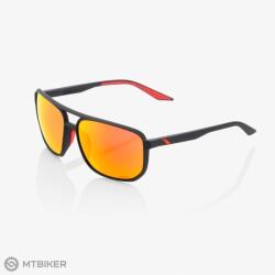 100% % KONNOR AVIATOR SQUARE szemüveg, Soft Tact Black/HiPER Red