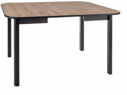  Dante II Kinyitható Étkezőasztal Artisan Tölgy Asztallap Matt Fekete Váz (SIG-DANTEIIDACM90) - pepita - 91 988 Ft