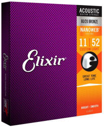 Elixir 11027 Nanoweb 80/20 Bronze 11-52 Custom Light (EL-11027)